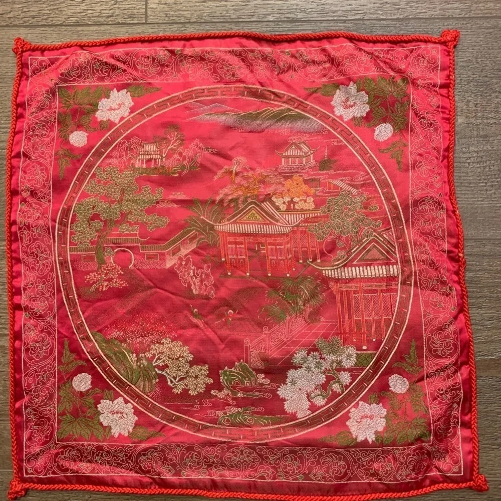 Elegant Red Decorative Pillow